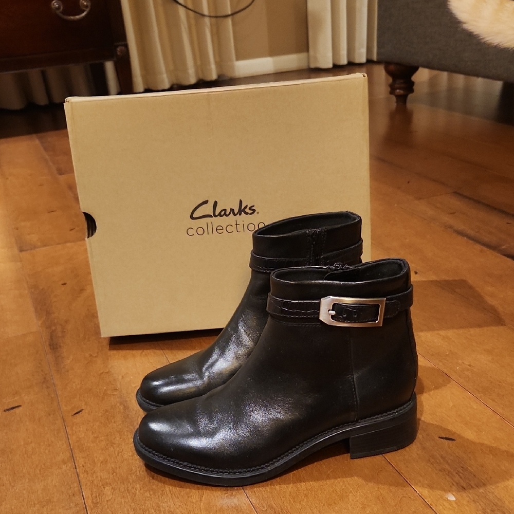 Clarks Black Maye Grace Leather Boots